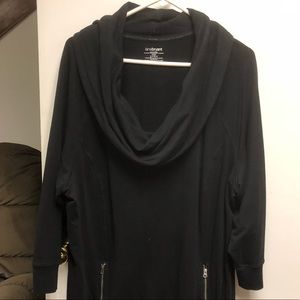Cowl neck tunic, banded bottom